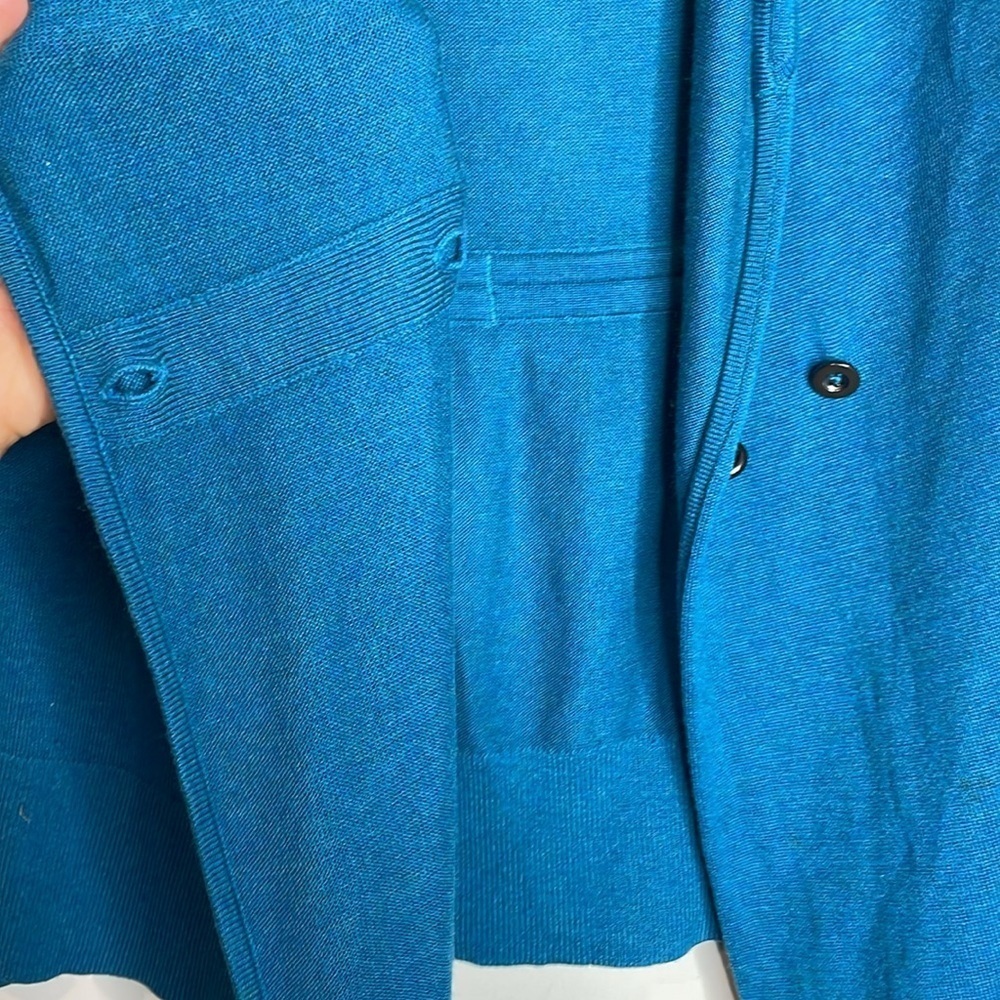 Lululemon | Sun Savasana Wrap Cashmere Blend Sweater Heathered Teal Size 4 - Picture 4 of 7